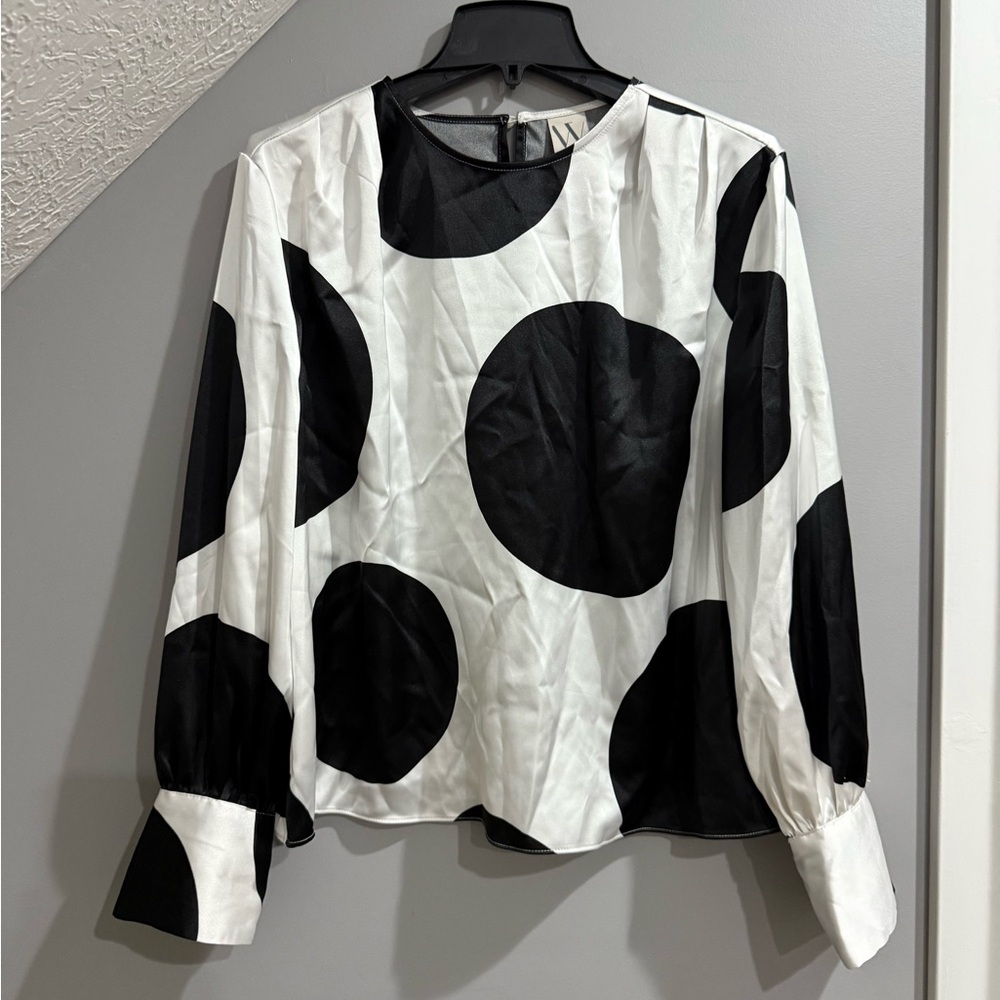 Black and White Polka Dot Women's Top